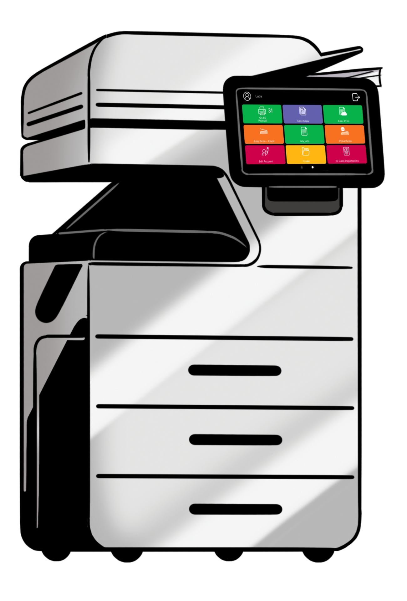 MyQ-X Embedded Terminal am Multifunktionsgerät